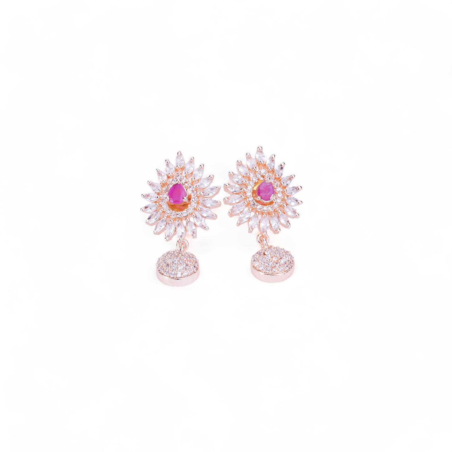 Opal Touch - Rose Gold Plated 5 Color Changeable Earrings - Earrings