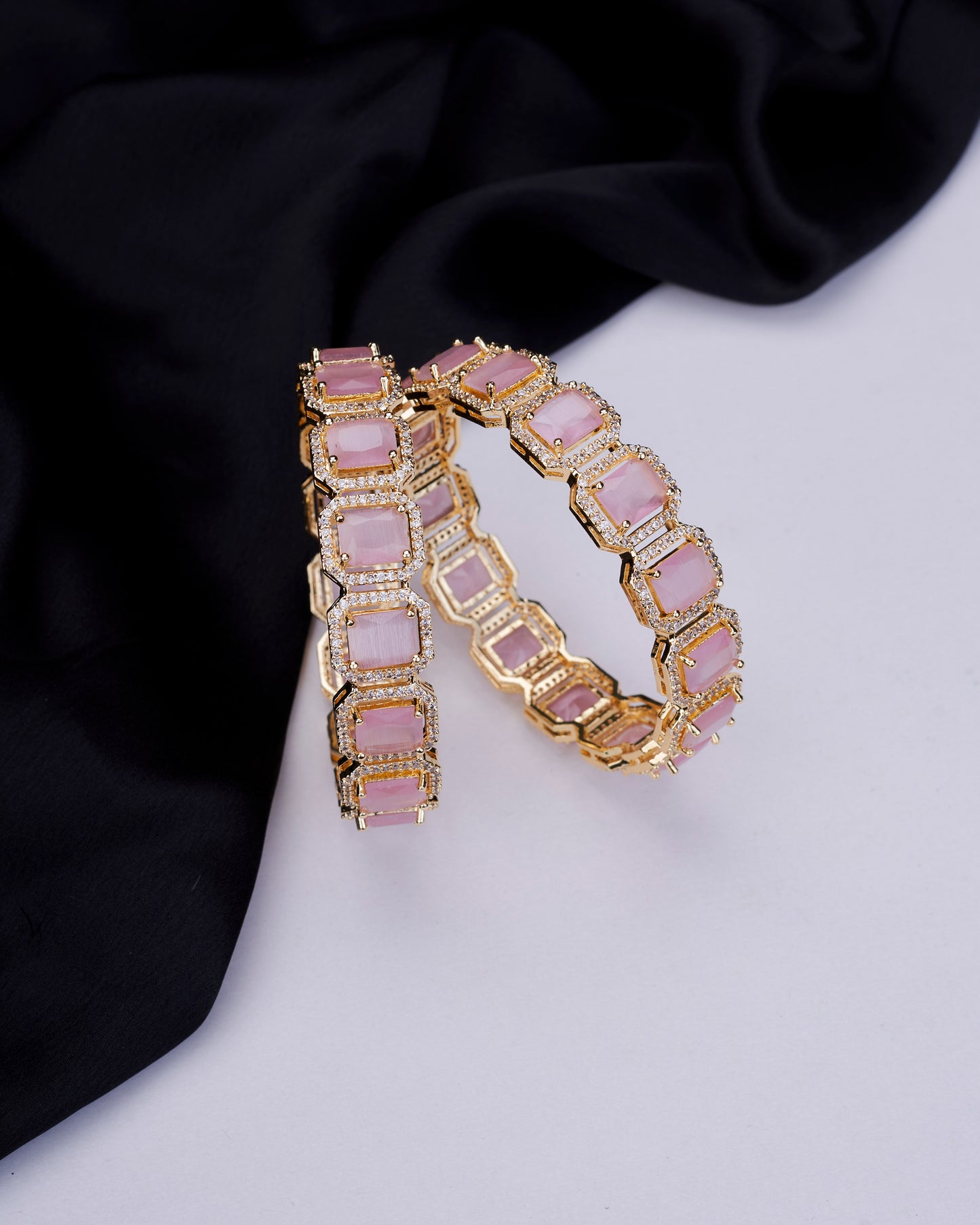 Opal Touch - Divine Rectangle AD Bangles (Pack of 2) - Bangles