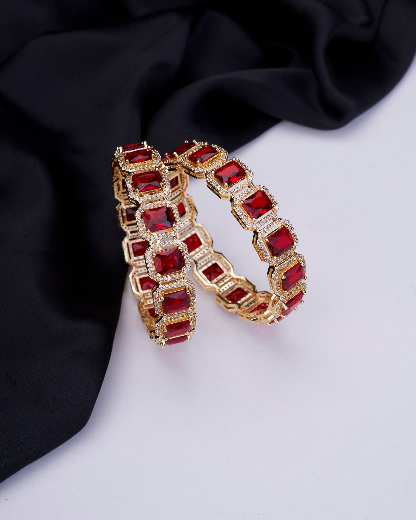 Opal Touch - Divine Rectangle AD Bangles (Pack of 2) - Bangles