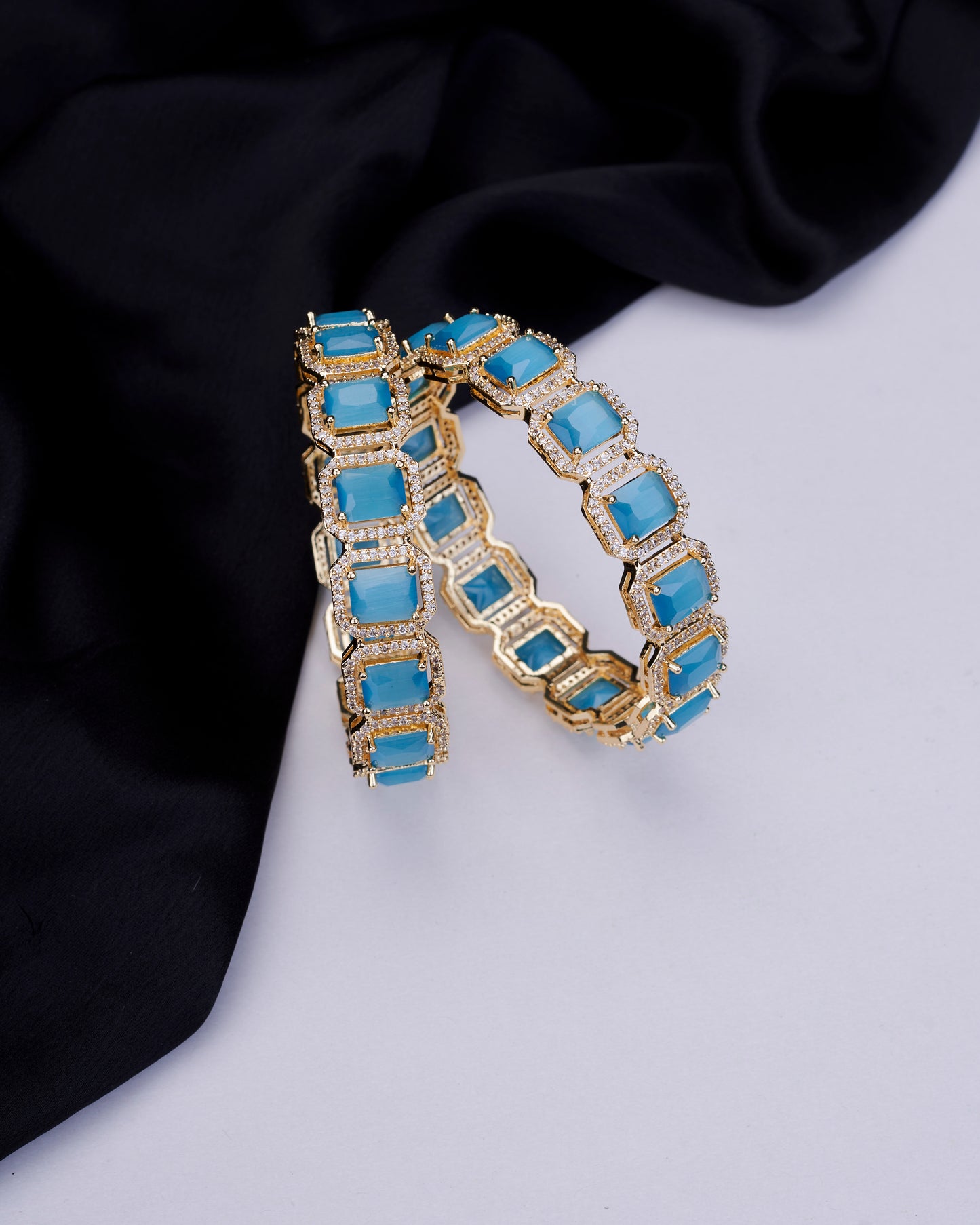 Opal Touch - Divine Rectangle AD Bangles (Pack of 2) - Bangles