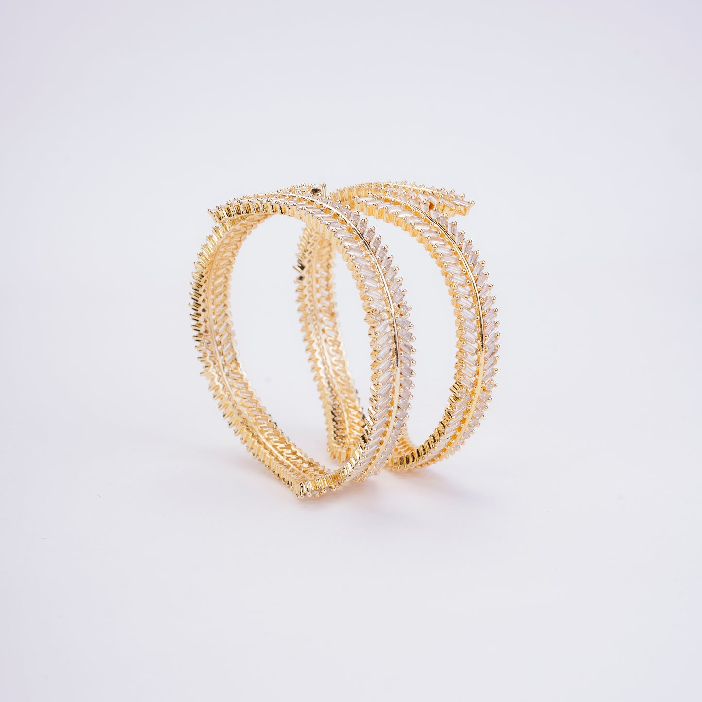 Cascading Twilight Whispers Gold Bangles (Pack of 2)