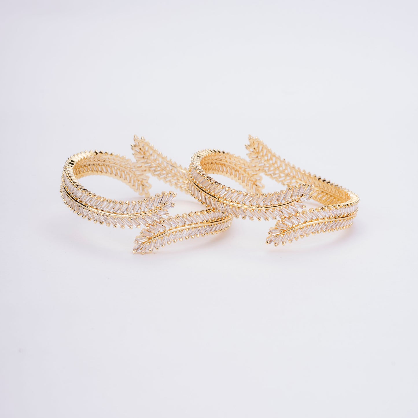 Cascading Twilight Whispers Gold Bangles (Pack of 2)
