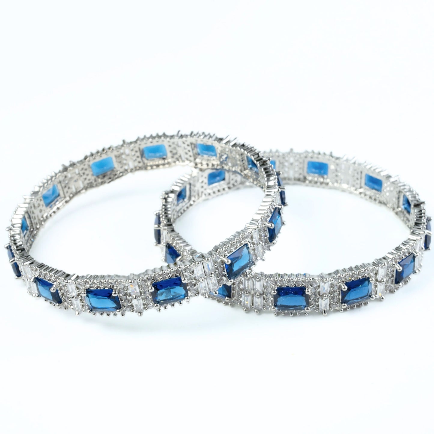 Alluring Party Wear Rhodium Bangles (Pack of 2)