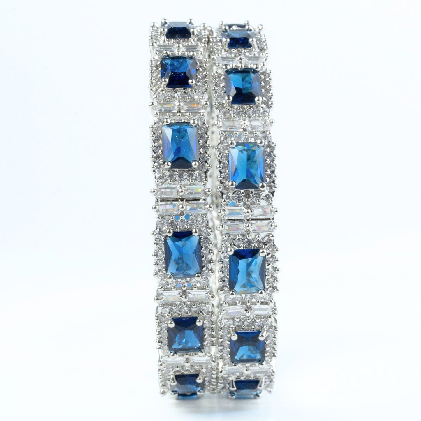 Alluring Party Wear Rhodium Bangles (Pack of 2)