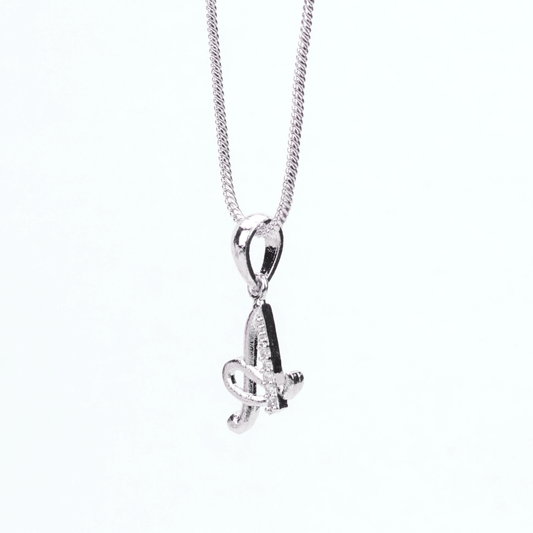 Opal Touch - Alphabet A Rhodium Locket with 18 Inch Chain | Opal Touch - Locket Set