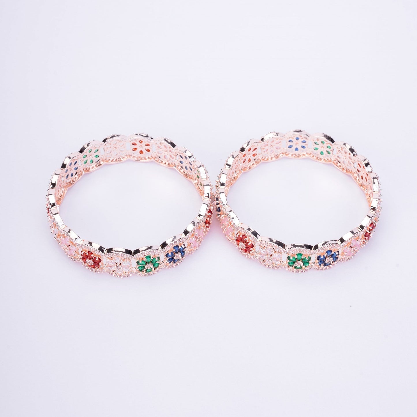 Bangles - American Diamond Rose Gold Bangles - Opal Touch