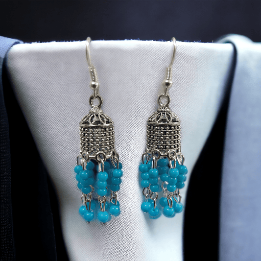 Opal Touch - Beautiful Oxidized Hook Danglers - Jhumka