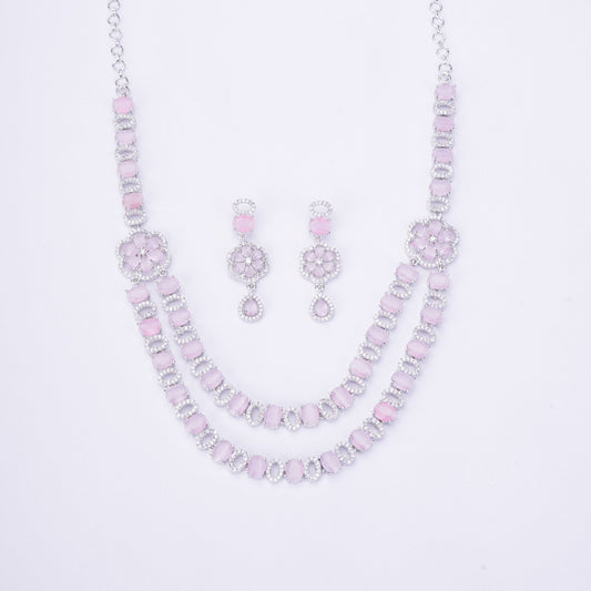 Opal Touch - Elegant 2 Layer Oval Necklace Set - Necklace