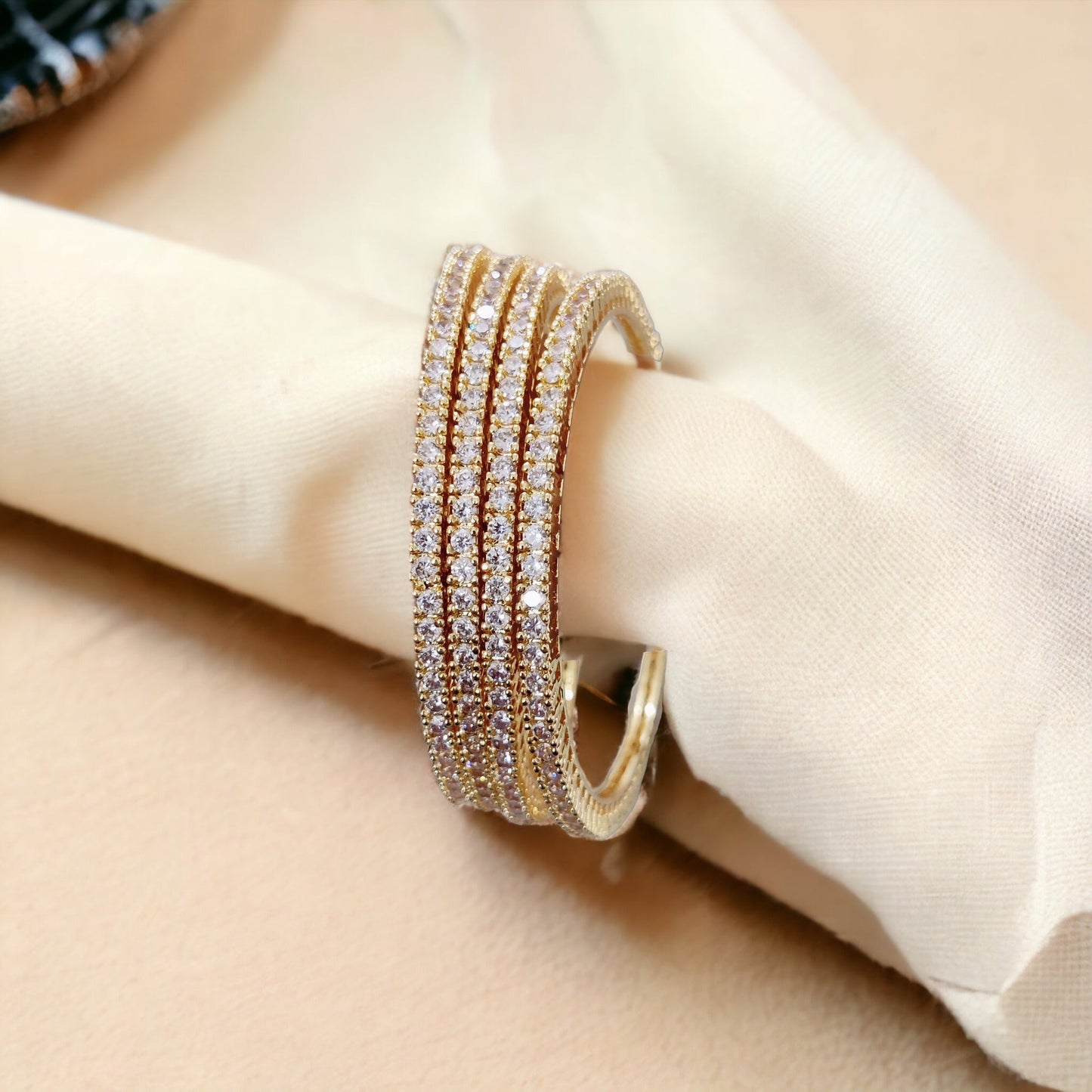 Opal Touch - Golden Green Extravaganza Bangles Set (Pack of 4) - Bangles