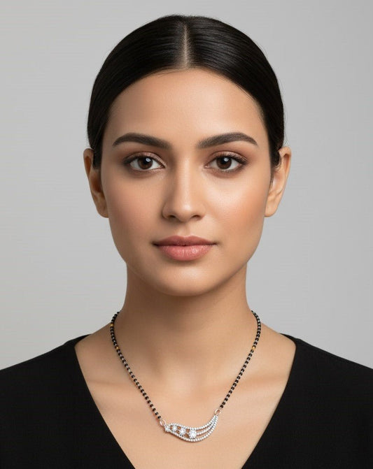 Infinity Gleam Rhodium Mangalsutra - Opal Touch