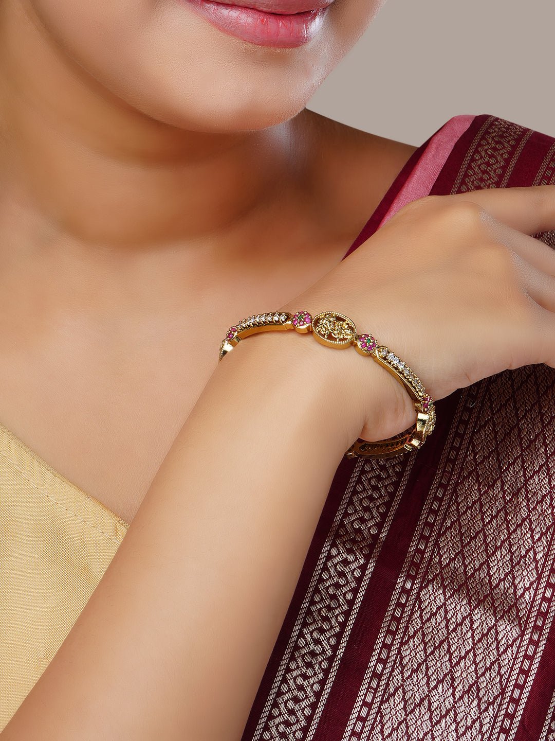 Bangles - Lakshmi Enchanted Mehendi Plated Bangles - Opal Touch