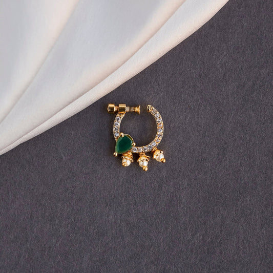 Nose Pin - Traditional Gold Plated Screw Nose Pin - Opal Touch