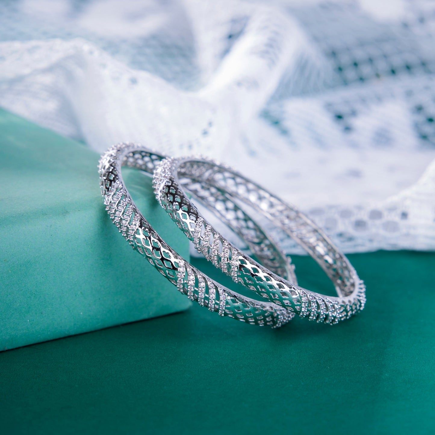 Opal Touch - Traditional SkinyTwo Tone AD Bangles (Pack of 2) - Bangles