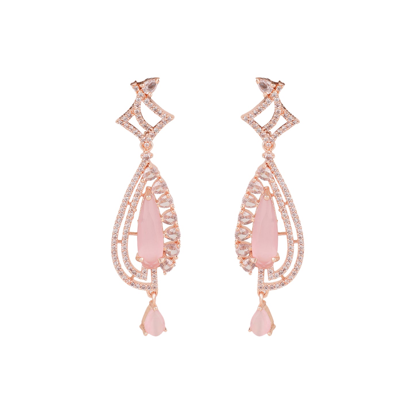 Pastel Pink Stud Earrings - Opal Touch