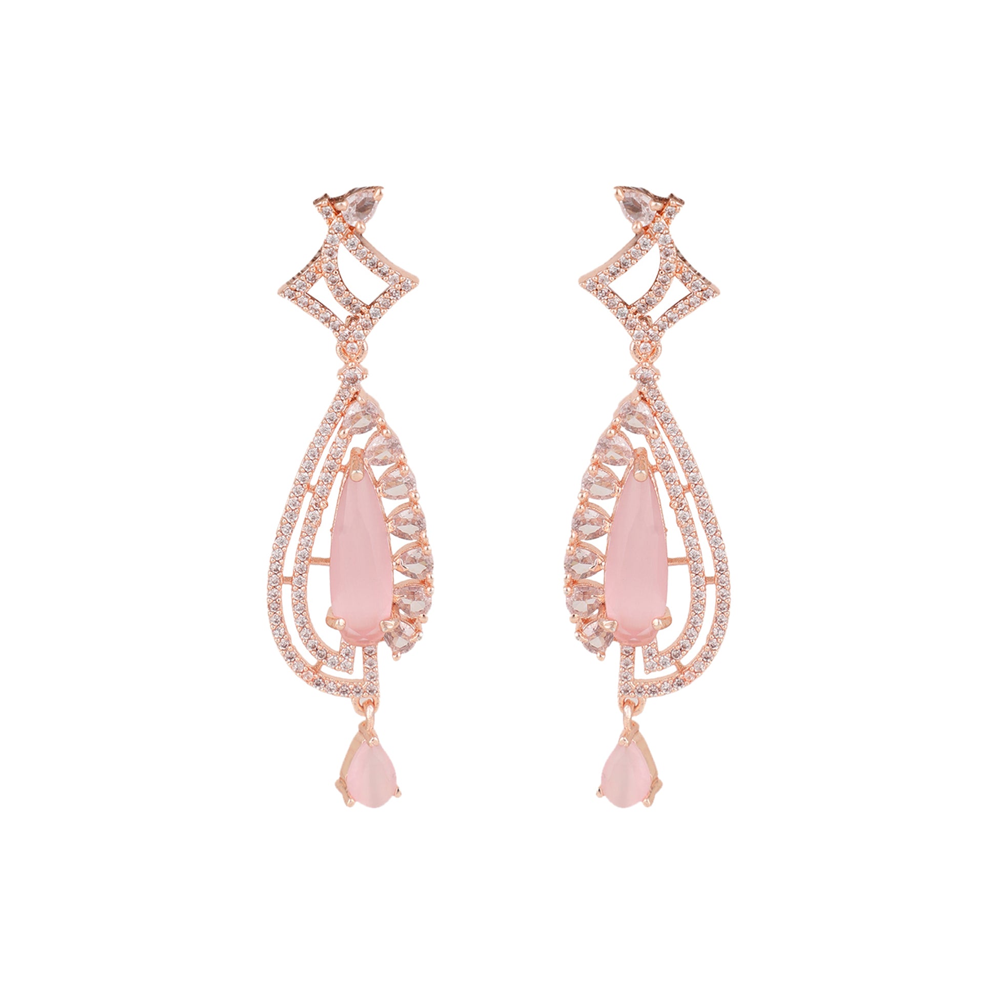 Pastel Pink Stud Earrings - Opal Touch