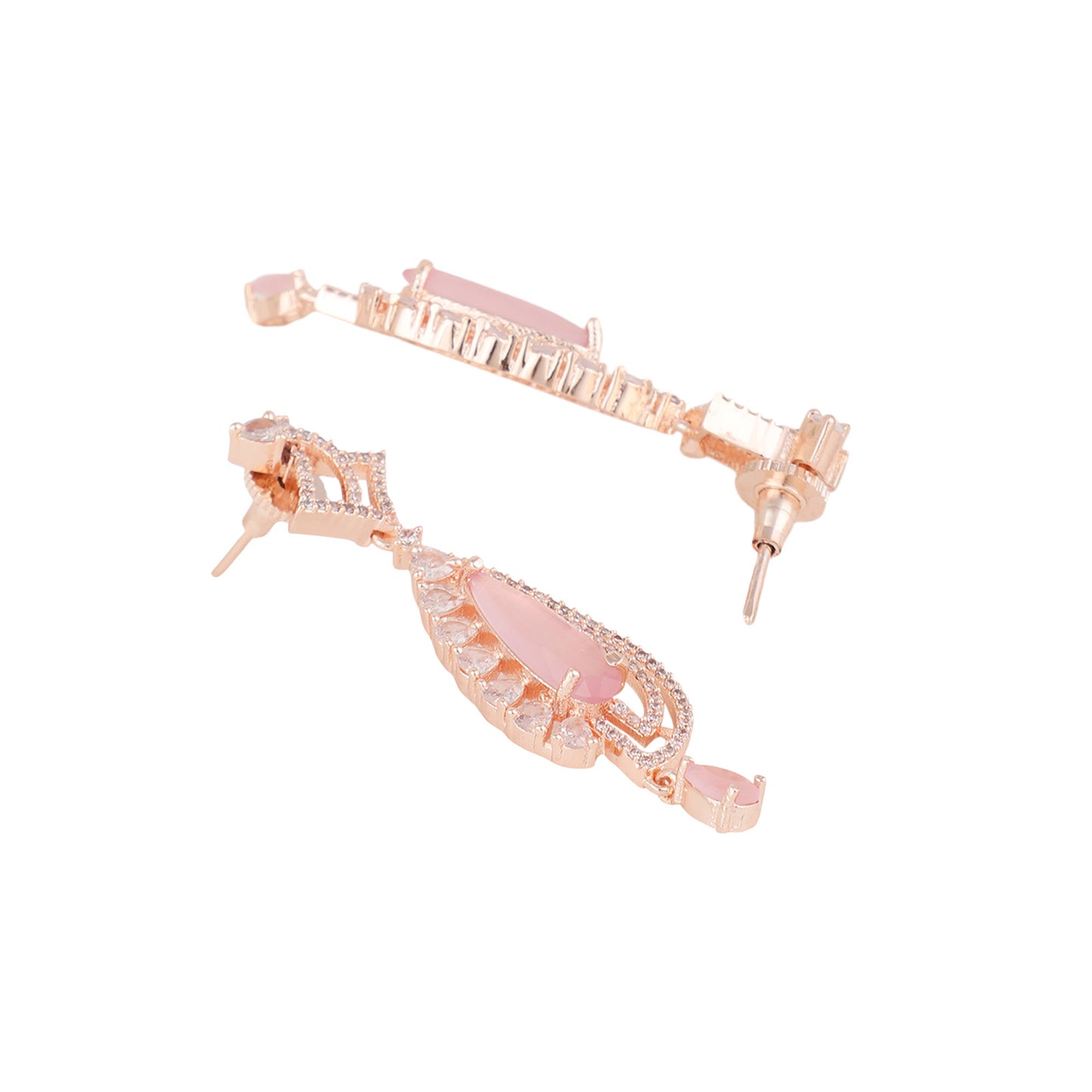 Pastel Pink Stud Earrings - Opal Touch