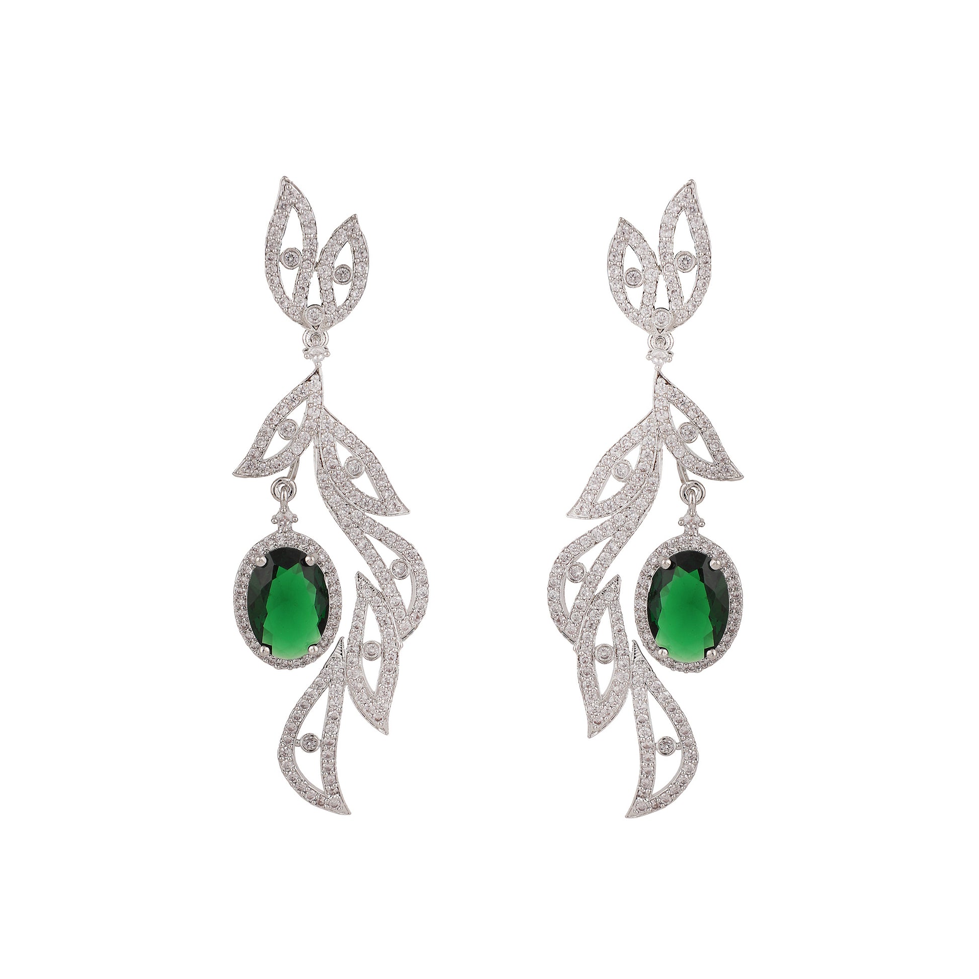 Emerald Dangle Earrings - Opal Touch