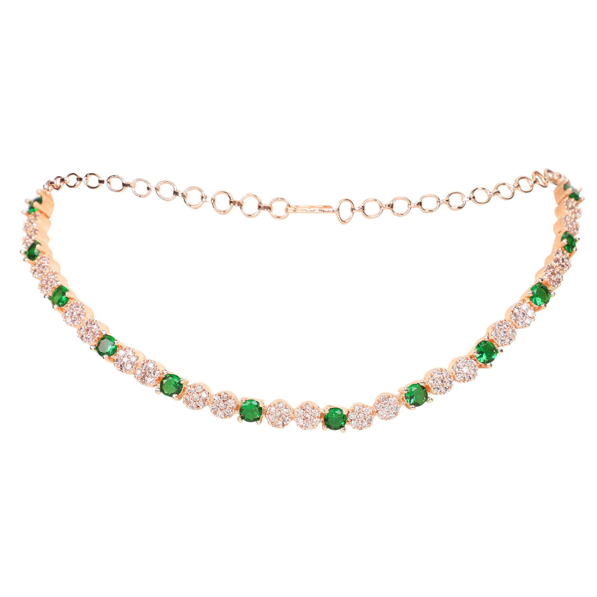 Green-White Leaf Necklace - Opal Touch