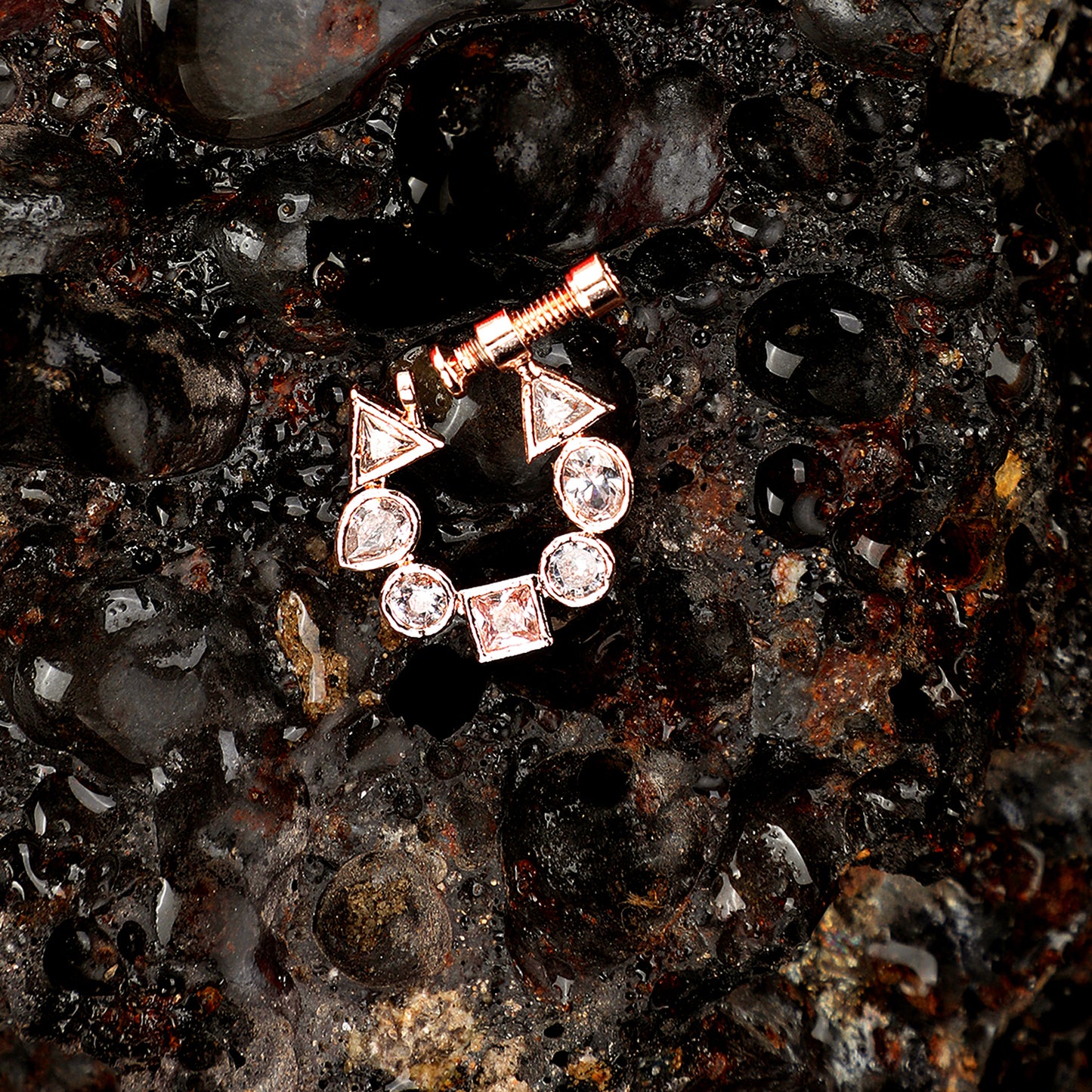 Rose Gold CZ Nose Pin