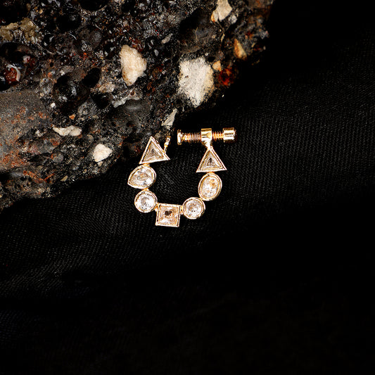 White CZ Gold Nose Pin