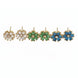 Vibrant Gemstone Floral Gleam Mehendi Plated Changeable Earrings