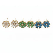 Vibrant Gemstone Floral Gleam Mehendi Plated Changeable Earrings