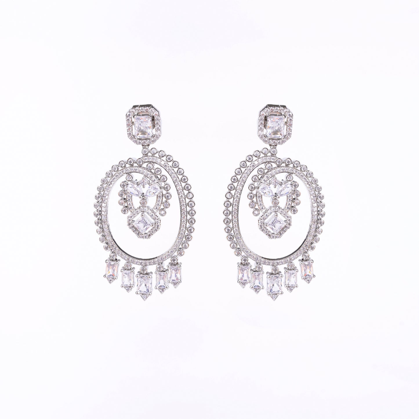 Timeless Rhodium Studs - Opal Touch