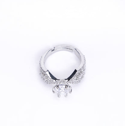 Rhodium Love Knot Ring - Opal Touch