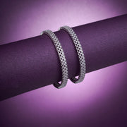 Opal Touch - 3 Line AD Studded Rhodium Plated Bangles (Pack of 2) - Bangles