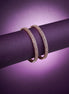 Opal Touch - 3 Line AD Studded Rose Gold Bangles (Pack of 2) - Bangles