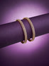 Opal Touch - 3 Line AD Studed Gold Plated Bangles (Pack of 2) - Bangles