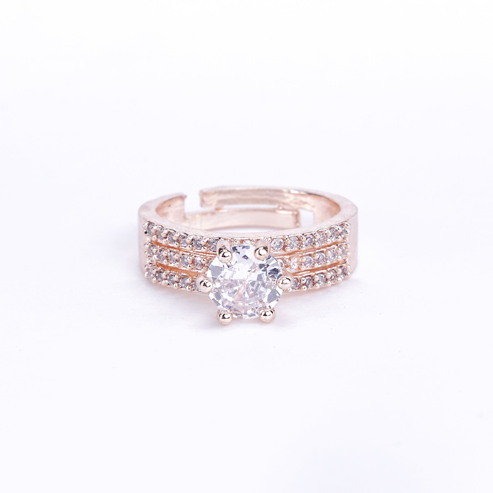 Rose Gold Wedding Elegance Ring - Opal Touch