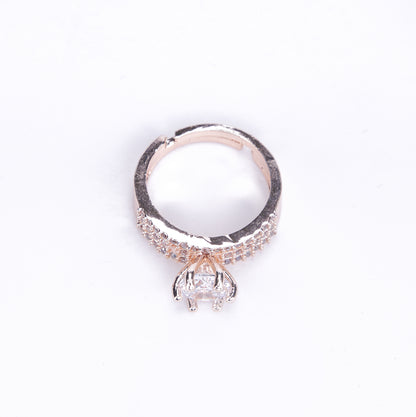 Rose Gold Wedding Elegance Ring - Opal Touch