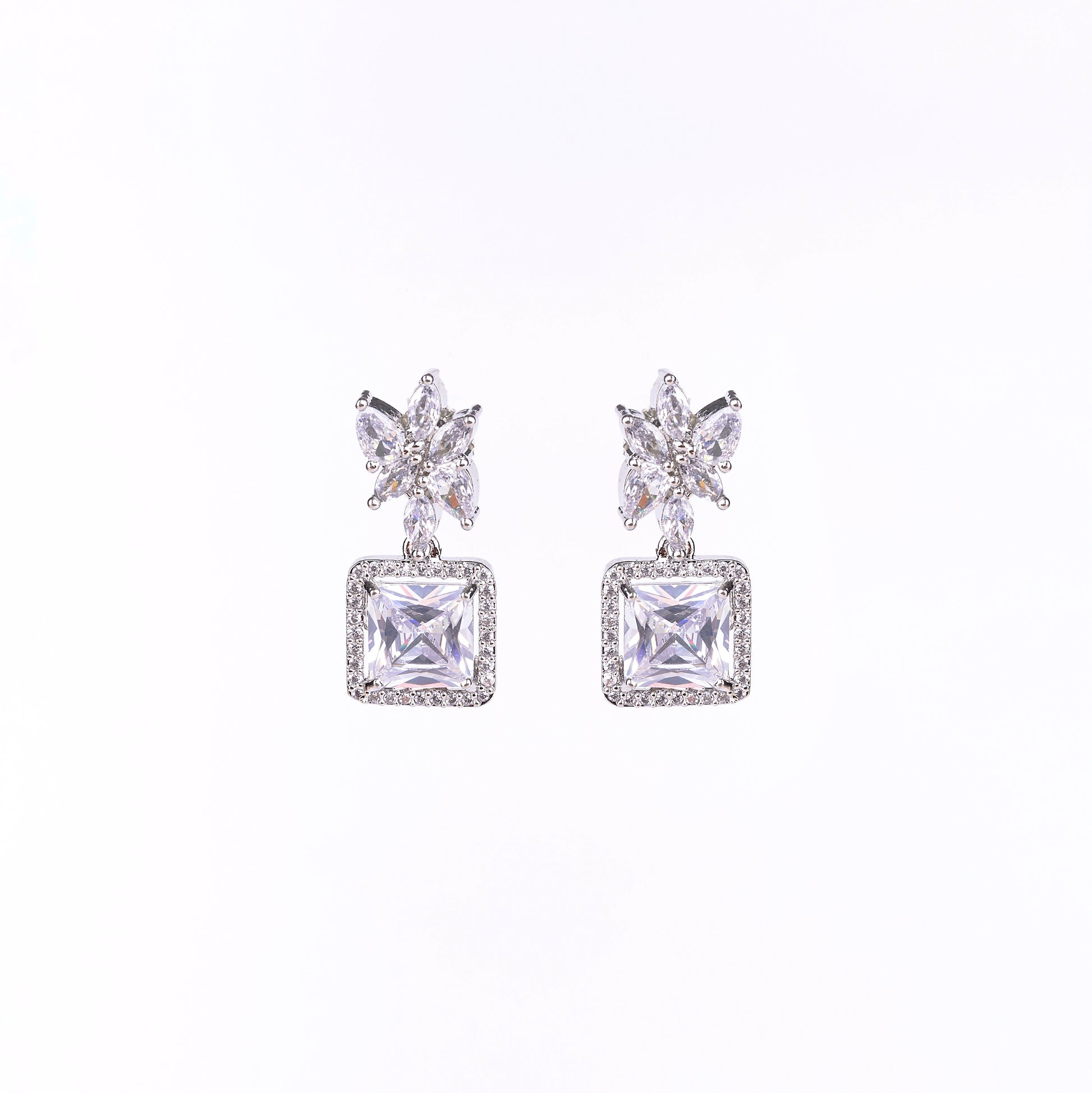 Classic Rhodium Earrings - Opal Touch