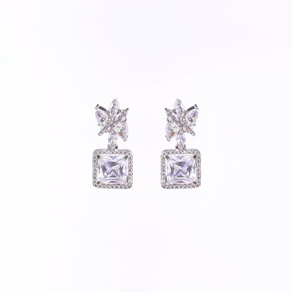 Classic Rhodium Earrings - Opal Touch