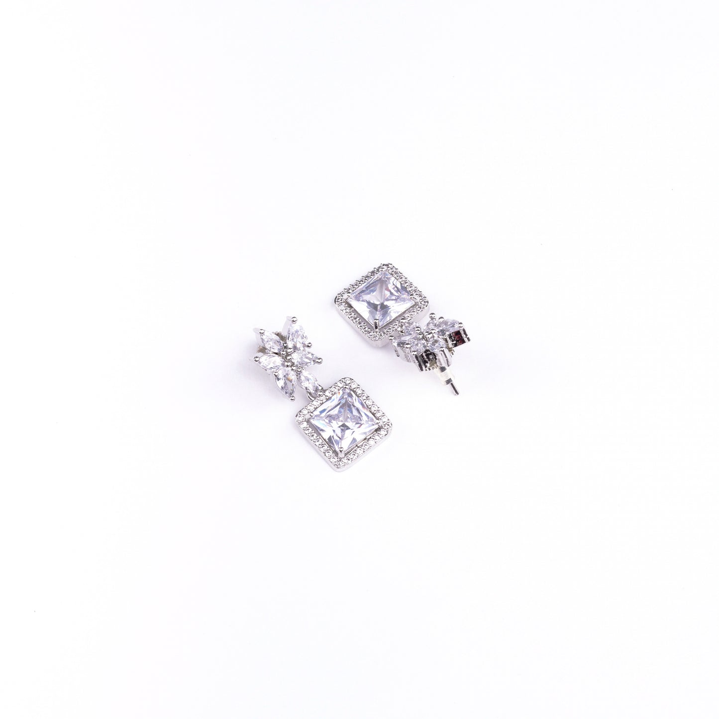 Classic Rhodium Earrings - Opal Touch