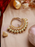 Opal Touch - 3.5x3cm Rose Gold Pearl Nose Pin - Nose Pin