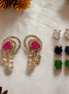 Opal Touch - 4 Color Changeable Rose Gold Loop Studs - Earrings