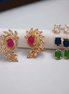 Opal Touch - 4 Color Changeable Rose Gold Studs - Earrings