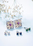 Earrings - 4 Color Interchangeable Modular Golden Black Studs - Opal Touch