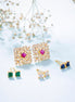 Earrings - 4 Color Interchangeable Modular Golden Studs - Opal Touch