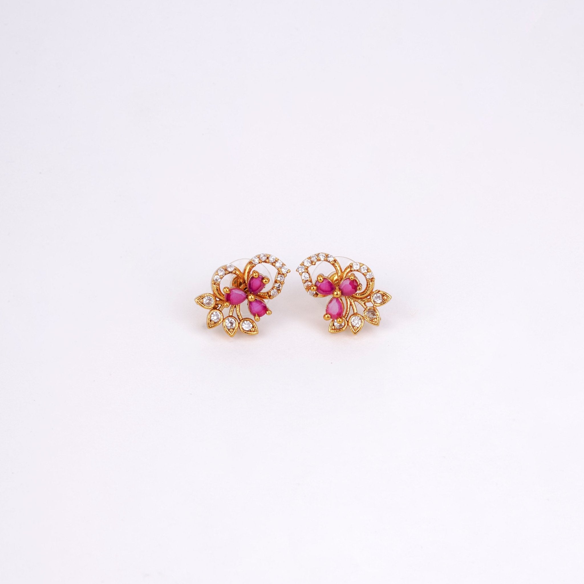 Studs - 4 Color Leafy Changeable Matte Black Studs - Opal Touch