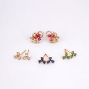 Studs - 4 Color Leafy Changeable Matte Black Studs - Opal Touch