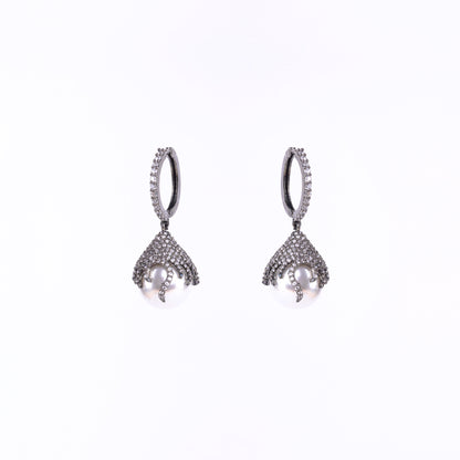 White Noir Earrings - Opal Touch