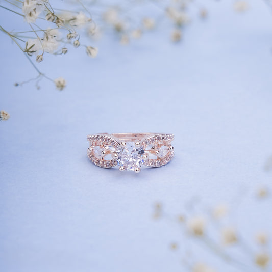 Rose Gold Wedding Bliss Ring - Opal Touch