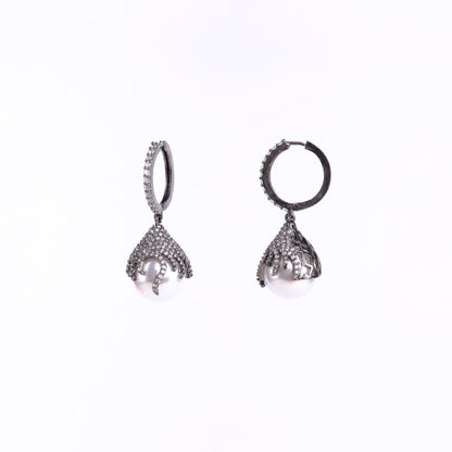 White Noir Earrings - Opal Touch