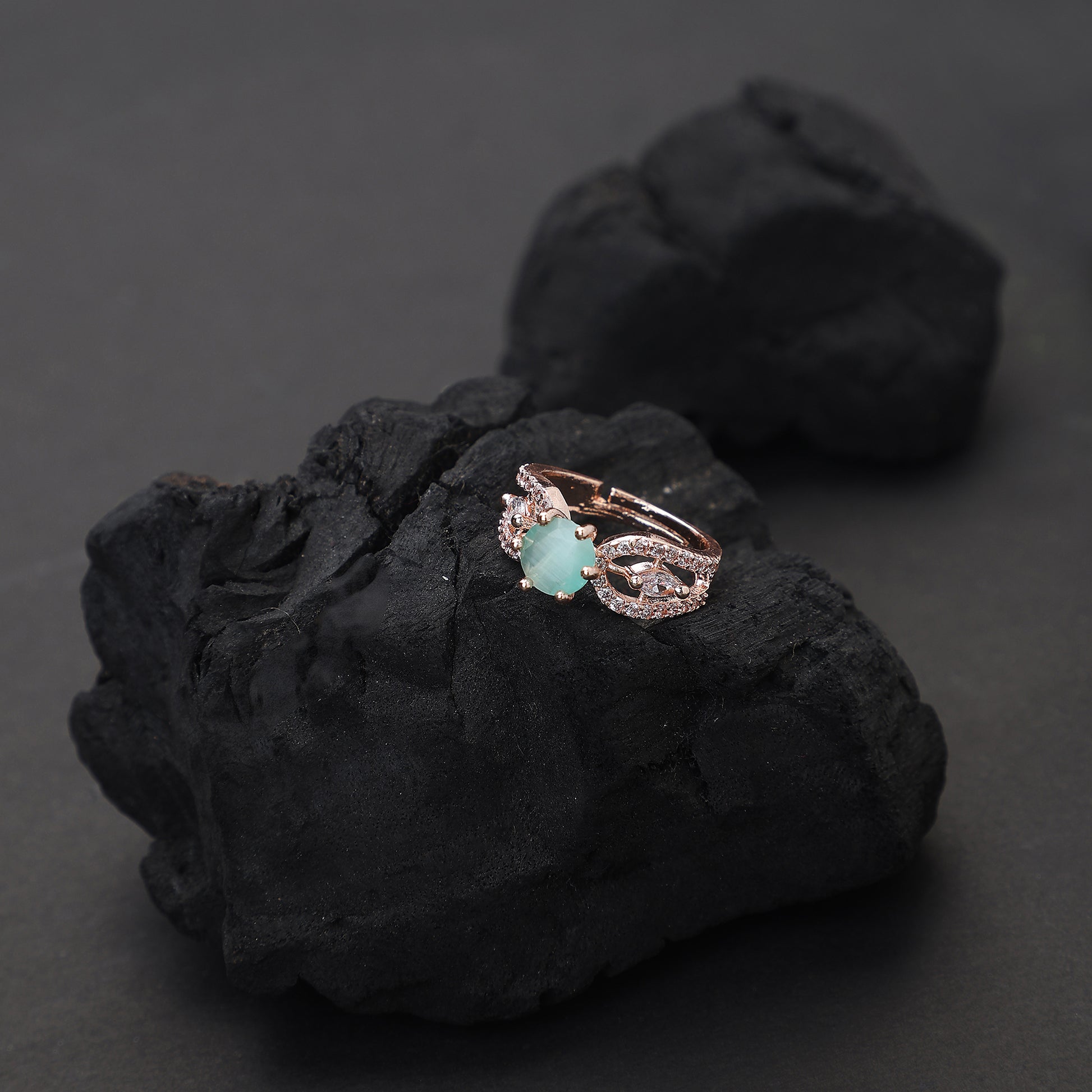 Mint Green Gemstone Ring - Opal Touch