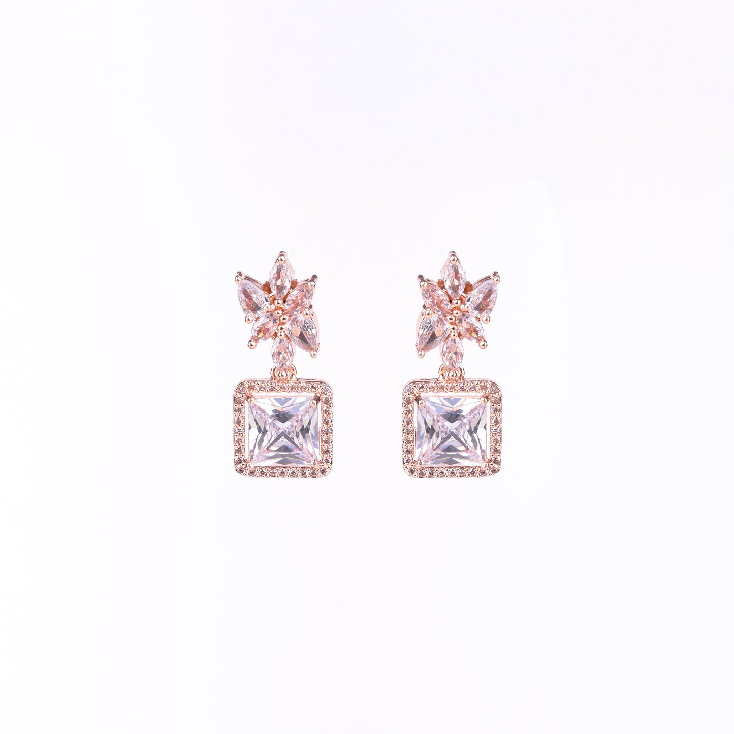 Rose Gold Harmony Earrings - Opal Touch