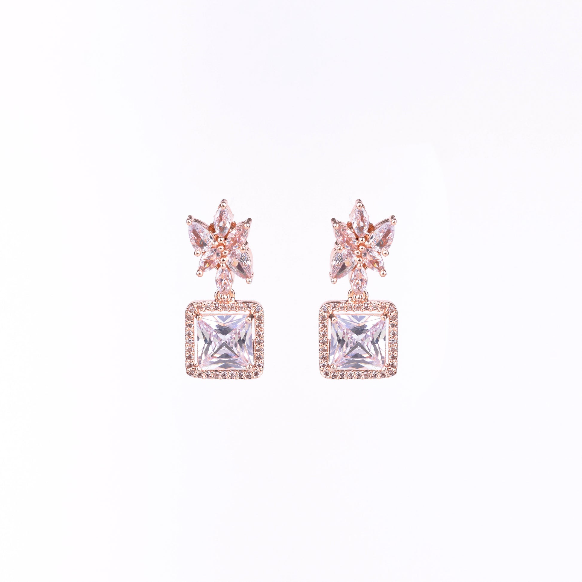 Rose Gold Harmony Earrings - Opal Touch