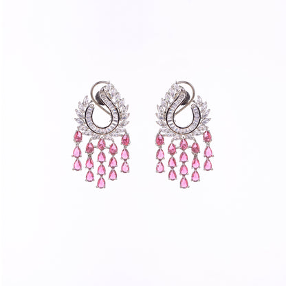 Shimmering Rhodium Earrings - Opal Touch